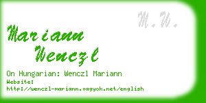 mariann wenczl business card